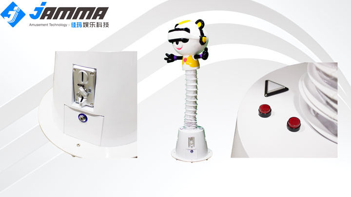 Coin Operated Virtual Reality Cinema Panda Head VR Machine Galvanized Steel Frame For Kids