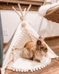 Natural Cotton Rabbit Bunny House Diy Bunny Teepee With Pom Pom Pad