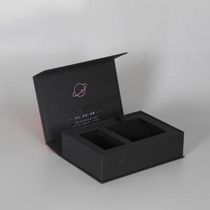Quality Jewelry flip box customized with black EVA lining ring and bracelet display box magnetic attraction jewelry box boutique wholesale