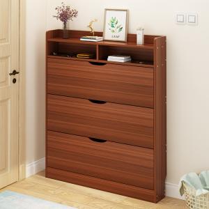 Quality Friction Resistant Solid Wood Shoe Cabinet , 17cm Width Slim Shoe Cabinet wholesale