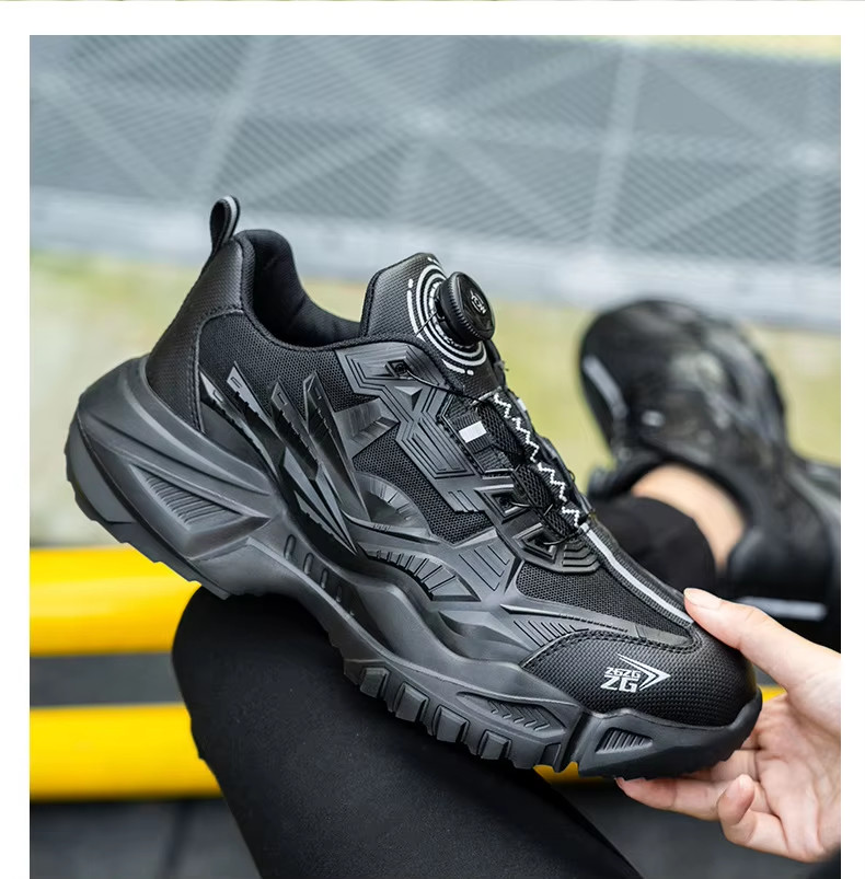 BOA Rotating Button Work Shoes Kevlar Midsole TPU Flying Knit For Enhanced Safety