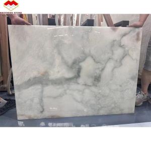 Quality Gold and Blue Onyx Marble Stone for Hotel Floor Luxury Natural Stone Jade Slab Design wholesale