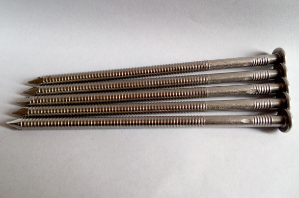 4.0 X 90MM SUS304 Flat Head Ring Shank Nails For Wood With CE Approved
