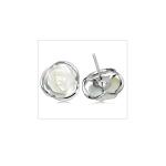 Sterling Silver Mother of Pearl Stud Earrings(XH022915W)