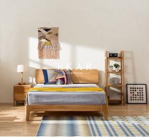 Quality European Replica Furniture Oak Solid Wood Simple King Size Bed Alibaba wholesale