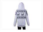 Long Sleeve Women / Ladies Hooded Sweatshirts , Red / White