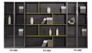 Quality Melamine Faced Particle Board Office Wood Combination File Cabinet With Glass Door wholesale
