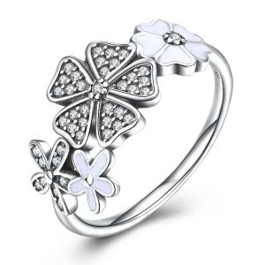 Quality Rose Ring Sterling Silver Rose Flower Heart Ring Adjustable Open Ring Love Jewelry Bands Promise Ring Gift For Women wholesale