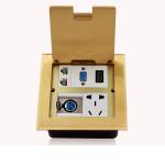 VGA RJ45 Audio Multimedia Combination Pop Up Brass Floor Sockets Ground Outlet