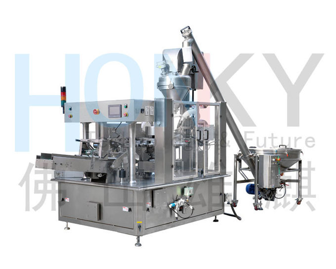 AC 380V 55 BPM Filling Packing Machine Premade Bag Pouch Sealing