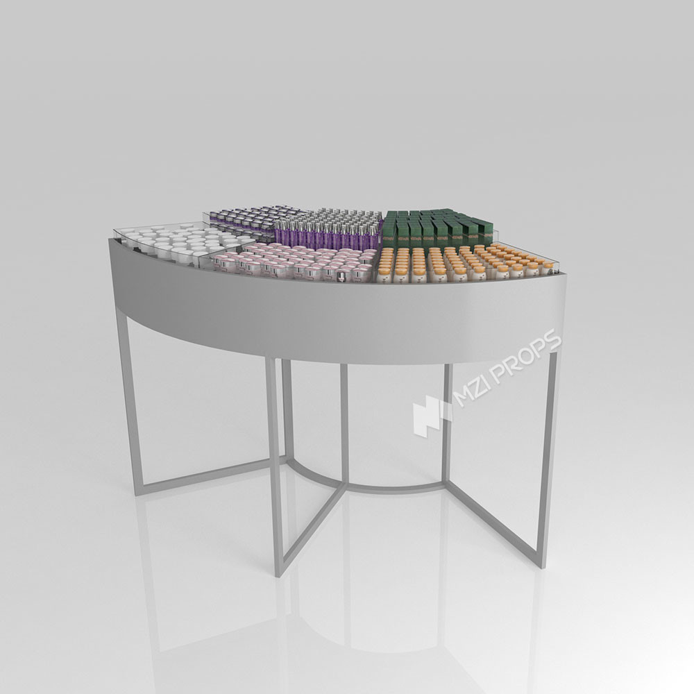 GDR07-XY06 Cosmetic Display Table with 3mm Transparent Acrylic Joint Box and Multi-Level Display for Shopping Mall