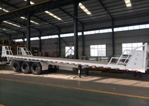 Quality Mn Steel 3 Axles Container Semi Truck Flatbed Trailer Carrying Heavy Goods wholesale
