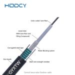 Armored Aerial Outdoor Fiber Optic Cable Double Parallel FRP / Steel Wire GYTXW
