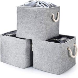 Quality Collapsible Linen Storage Basket With Cotton Rope Handles For Toys wholesale