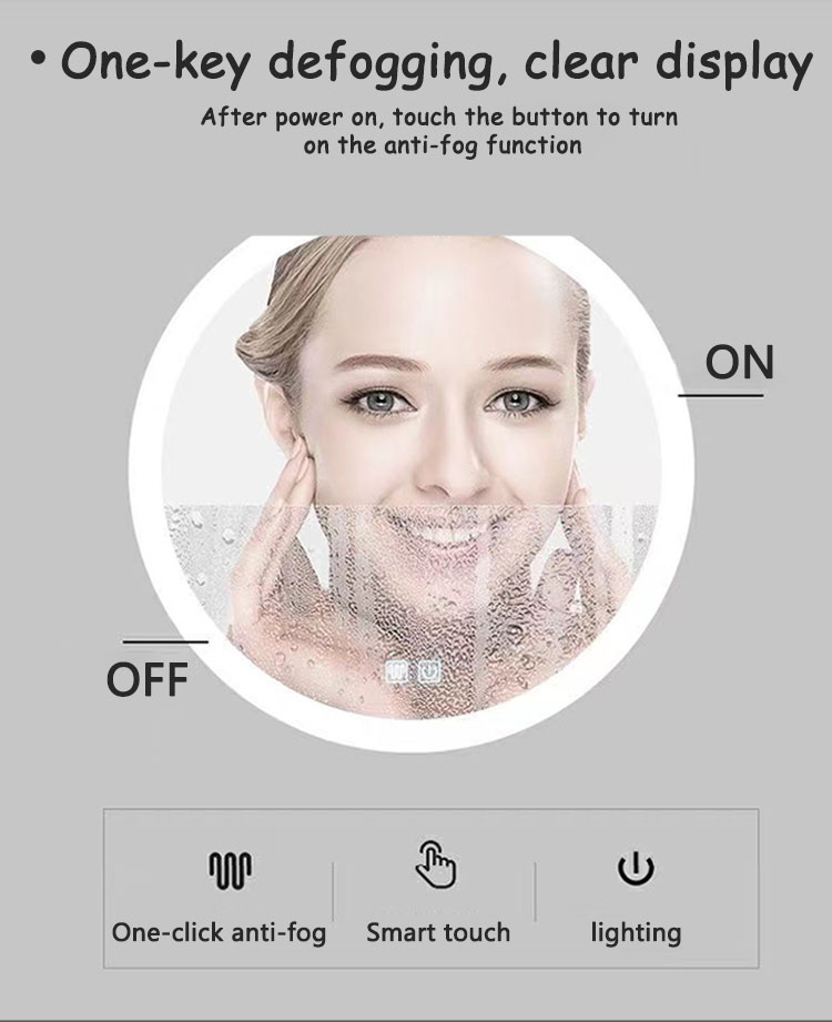 Hotel Home Bathroom Decoration Modern Design Touch Screen Smart Mirror With LED Lights and Sensor Switch
