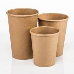 Insulated Lining Printed 18oz Biodegradable Kraft Paper Cups Hot Beverage