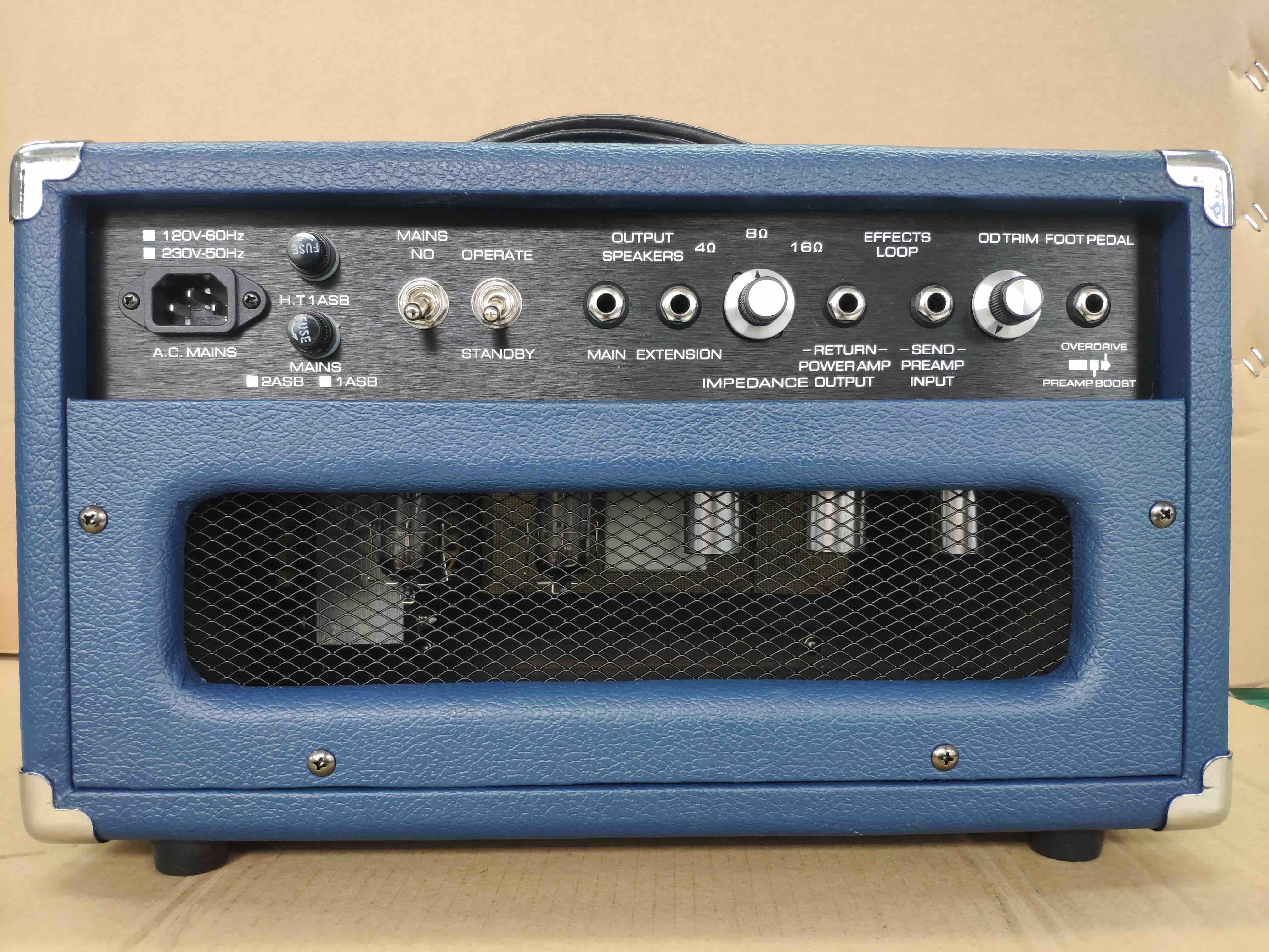 Custom Grand Overdrive Special Head Guitar Amplifier 20W with 1*12 V30 Speaker Cabinet in Blue Tolex JJ Tubes