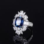 925 Sterling Silver Jewelry Created Emerald Ruby Gemstone Luxury Ring