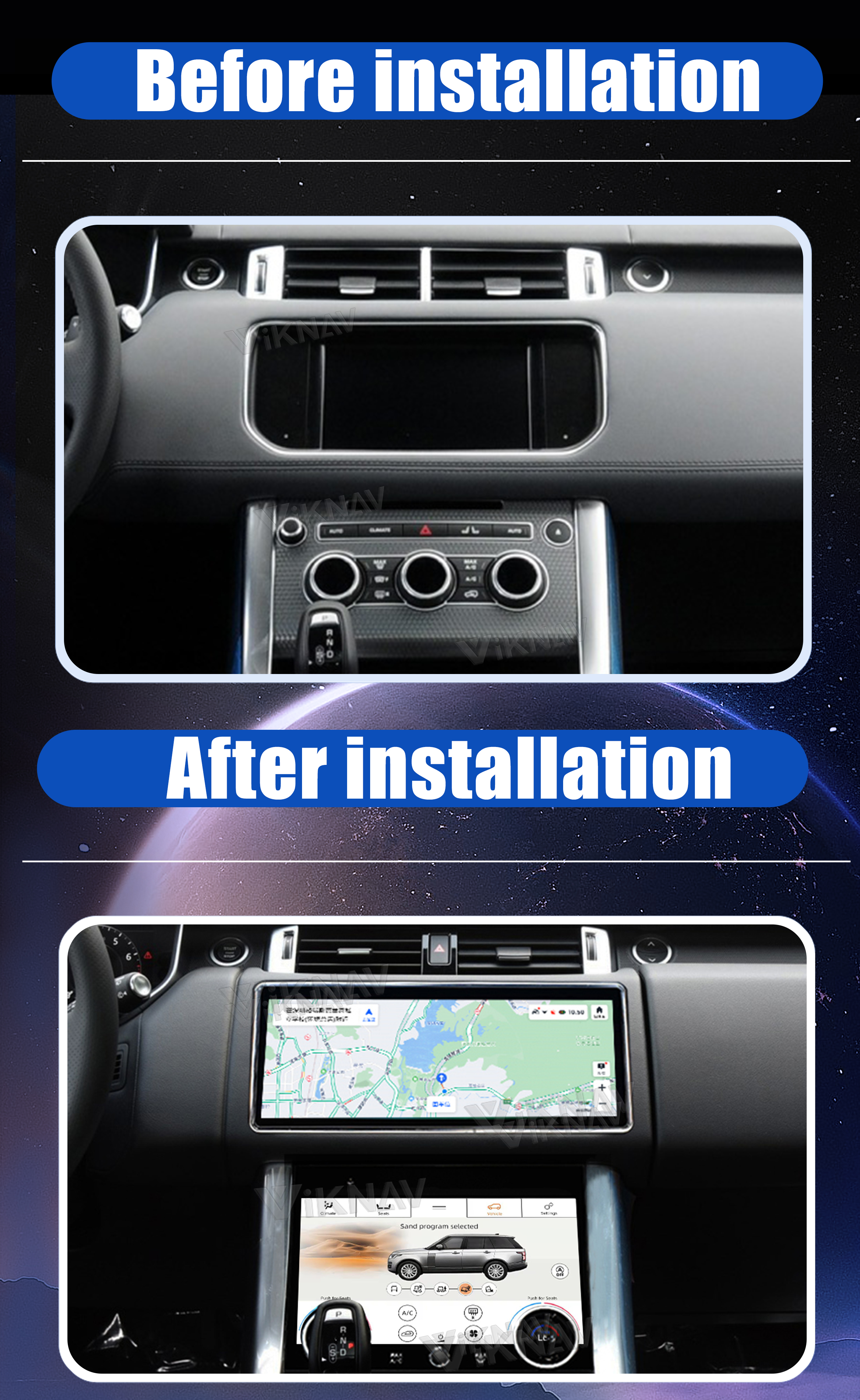 Android 13.0 head unit For Land Rover Range Rover Sport L494 2013-2017 touch screen climate control car stereo with AC
