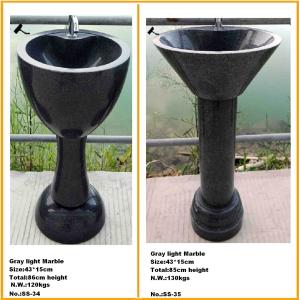 Quality Natural Stone Round Bowl Pedestal Sink for Bathroom wholesale