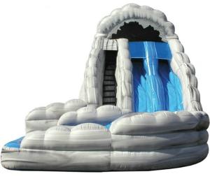 Quality Dual Lane Curved Kids Inflatable Water Slide With Landing Enviroment - Friendly wholesale
