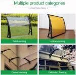 Wear Resistant Polycarbonate Door Awnings Resisting High Temperature
