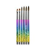 Triangular Kolinsky Nail Brushes Aluminum Handle Nail Art Tool