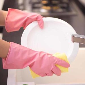 Quality Pink Flock Lined Multi Purpose L50g Latex Cleaning Gloves wholesale
