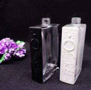 Quality empty bottle of imported perfume recycled glass bottles black blue red pink green cap plastic and metal roll frog wholesale
