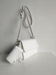 Small Crossbody bag with purse and tassel onside classic white colour for women