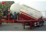 Three Alxe Bulk Cement Tanker Trailer , Long Life Cement Carrier Truck