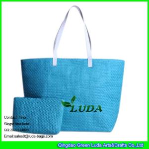 Quality LUDA ladies new design fashion paper straw bag with cosmetic handbag wholesale