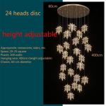 Modern staircase chandelier hotel lobby villa spiral leaf chandelier(WH-NC-74)