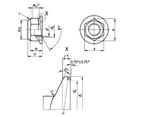 Professional Prevailing Torque Nut , Self Locking Hex Nut Din 6927 Class 8 M12