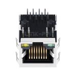 LPJE160GDNL RJ45 Modular Jack Without Magnetics Tab Down Yellow/Green Led