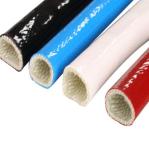 Soft Elastic Silicone Coated Fiberglass Insulation Sleeving High Temperature