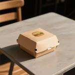 Customized Biodegradable Fast Food Kraft Paper Packaging Burger Box
