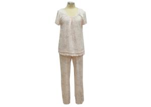Quality Lounging Women'S 100 Cotton Pajama Sets , Womens Cuffed Pyjamas Eco Friendly wholesale