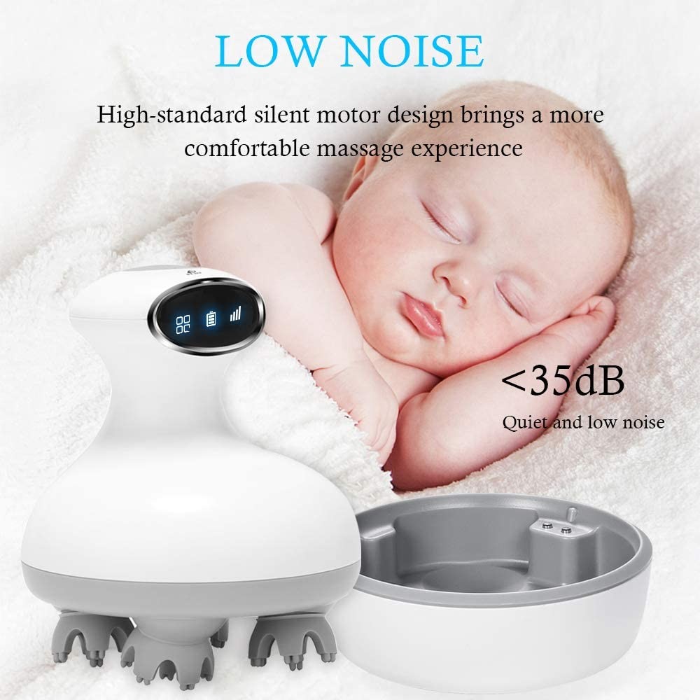 Wireless Waterproof Head Scalp Massager Machine Silicon Low Noise 35db