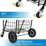 Dual Swivel Wheels Shopping Cart for Groceries