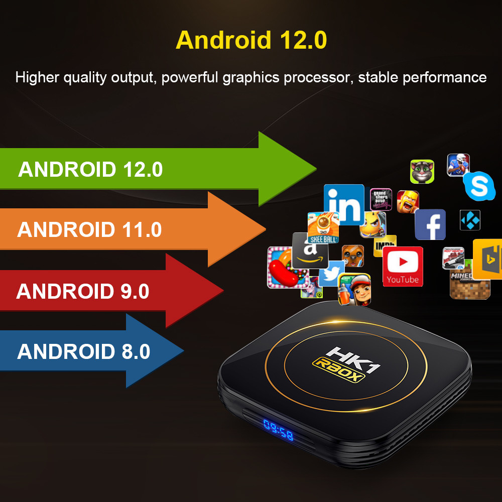 HD Android 12 IPTV International Box OEM WiFi BT 6K Smart Android