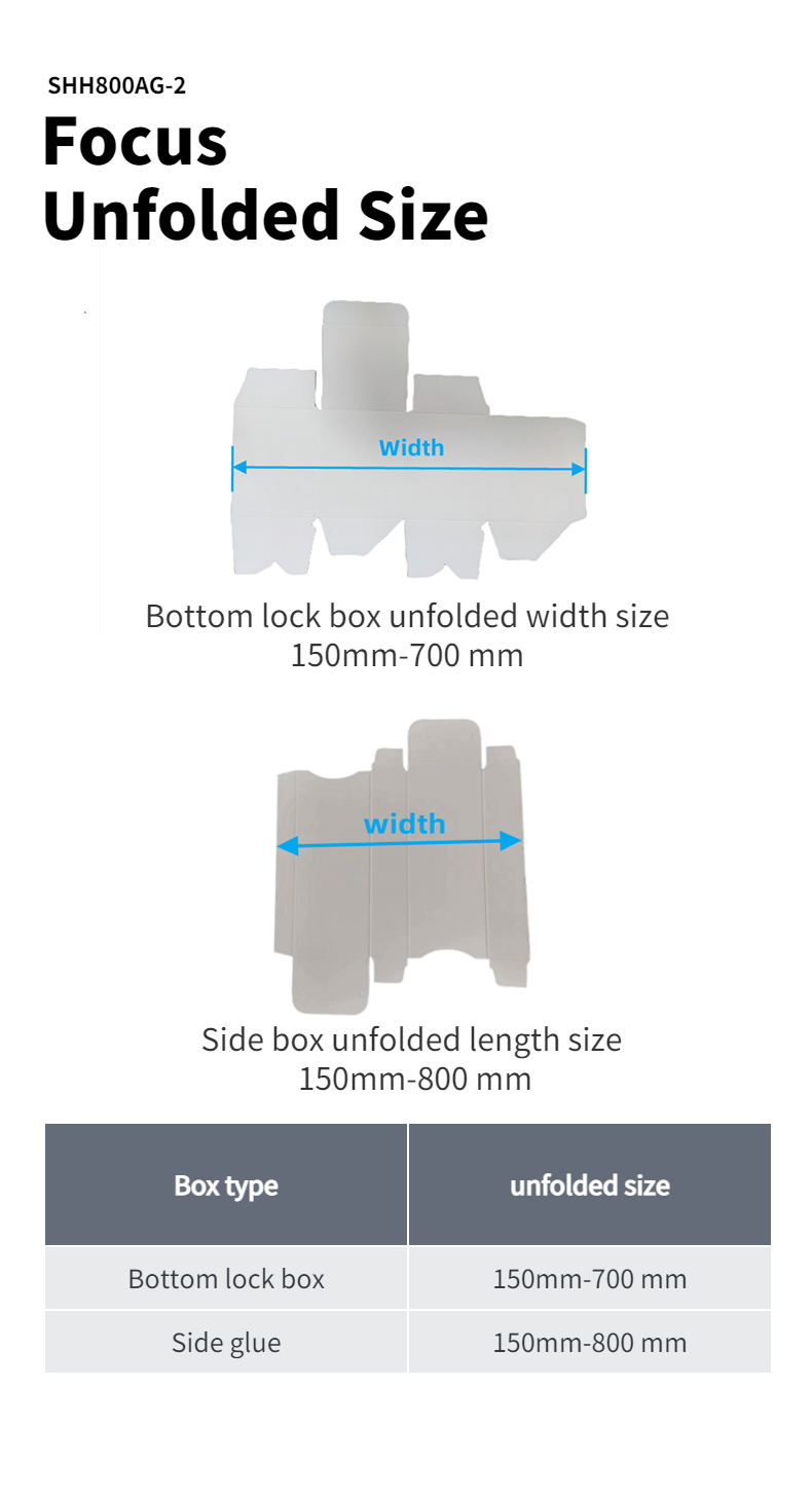 SHH800AG-2 automatic bottom lock lunch box making machine for case packaging