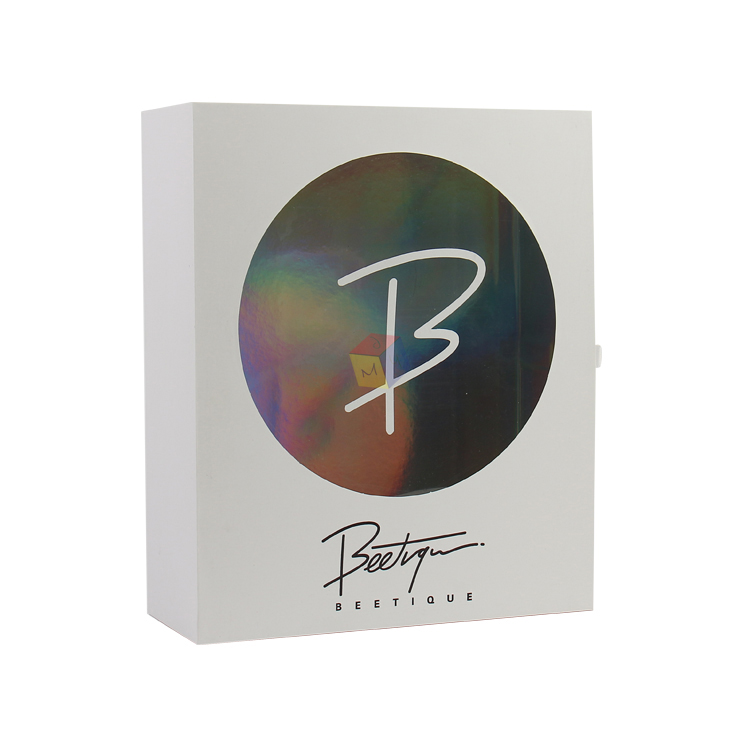 Custom Order Clear Window Rigid Cardboard Luxury Holographic Paper Gift Box for Cosmetics