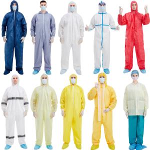 Quality Medical Grade Non Woven Disposable Coverall Protective Suit 20g-70gsm wholesale