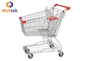 Quality Retail Store 100L Asian Style Supermarket Shopping Trolley , Mini Supermarket Trolley wholesale