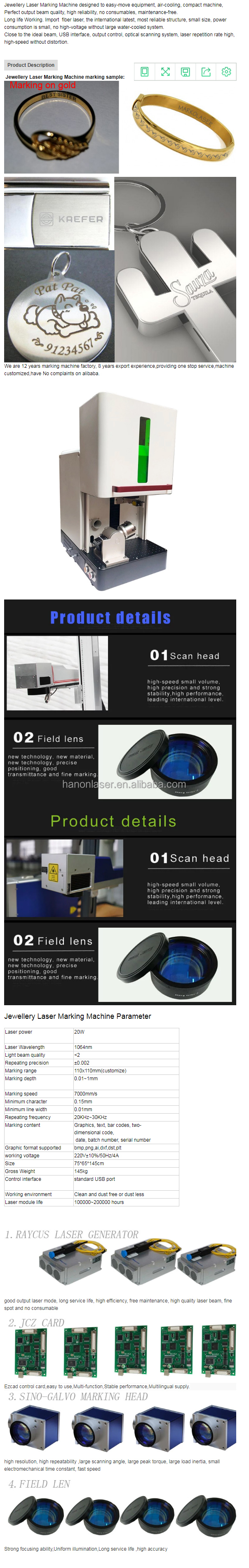 Automated Loading 20w 30w Brass Gold Silver Laser Marking Machine for Jewelry Marking and Cutting Names Necklace Rings