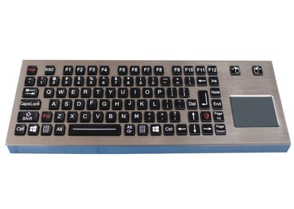 Ruggedized Desktop Waterproof Keyboard With Touchpad IP68 89 Keys Metal