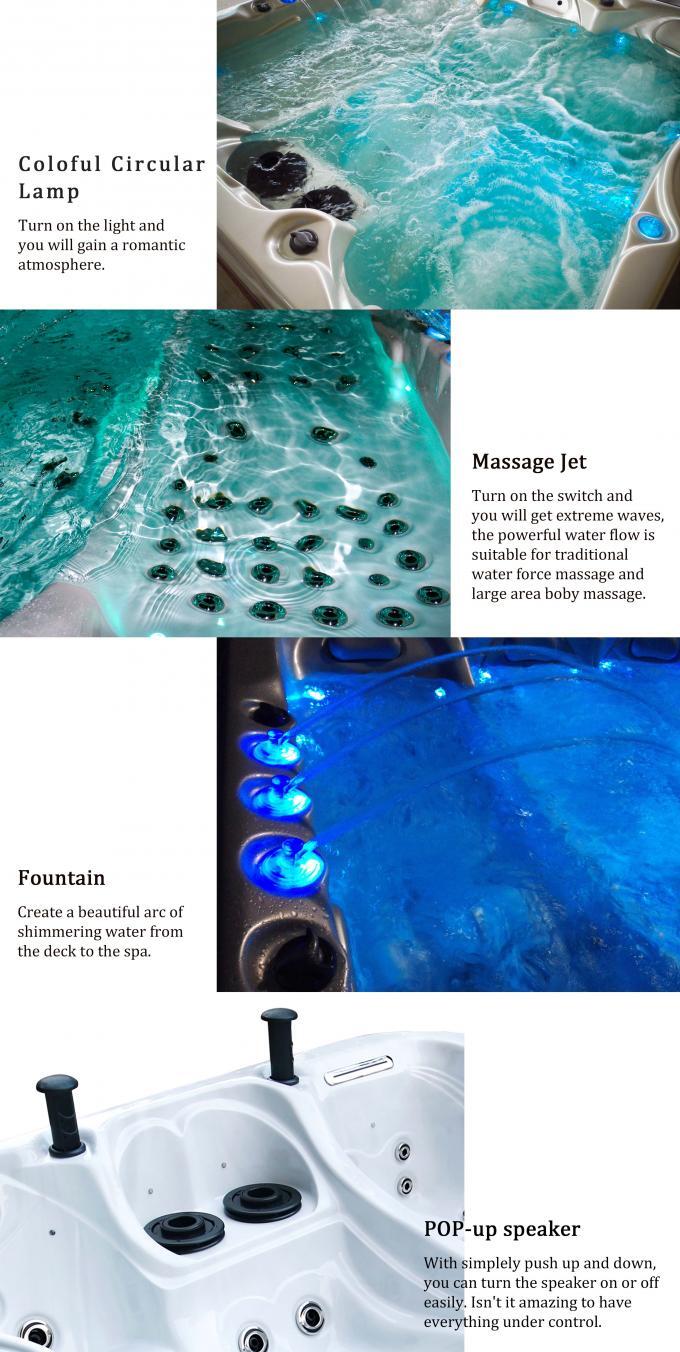 Luxury Garden 4 People Massage Hot Tub Spa For Adult Acrylic Bathtub With Bluetooth Cool Spa Hot Tub For Outdoor