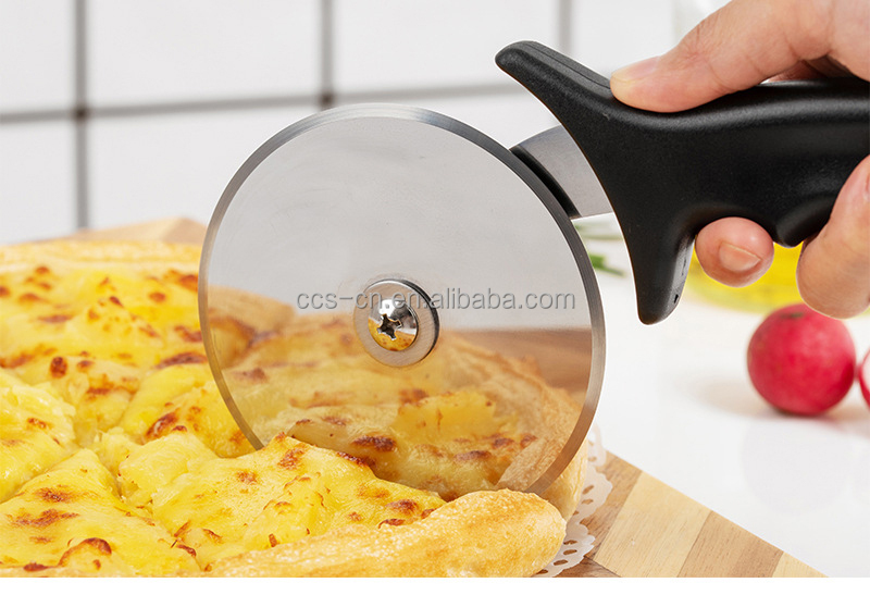 10cm Stainless Steel Pizza Wheel Cutter With Pp Handle Round Plastic Pizza Wheel Cutter Server