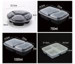 Transparent Plastic Meal Prep 6 Compartment Disposable Bento Box For Hotels And